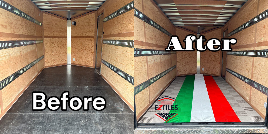 Take a look at this lovely BEFORE & AFTER of a 7x14x7 enclosed trailer